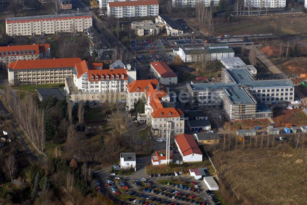 Glauchau von oben - Glauchau Blick auf das Gelände des Kreiskrankenhaus Rudolf Virchow