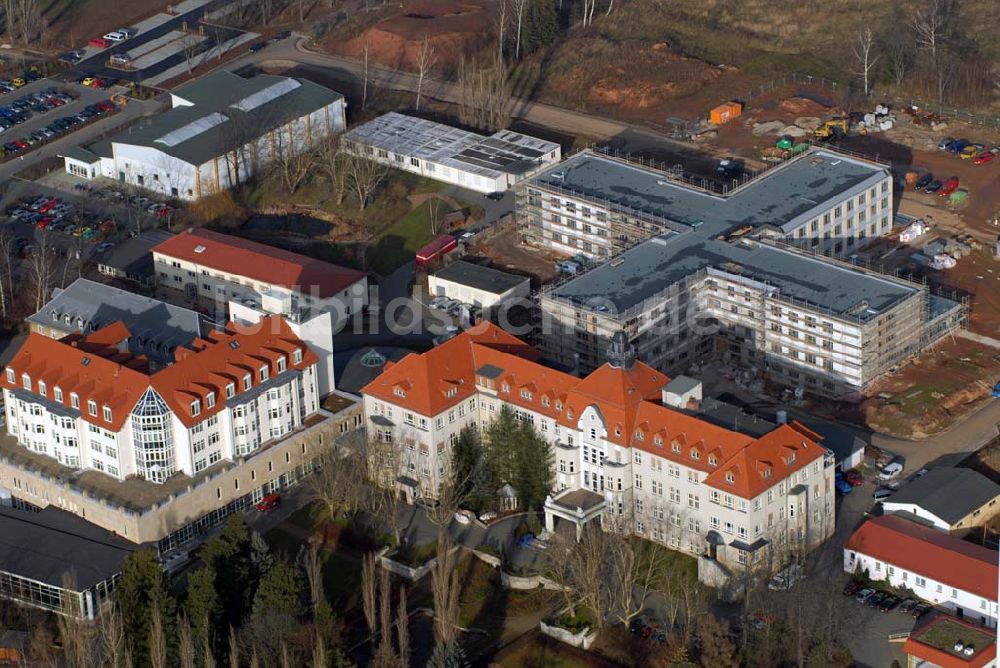 Glauchau aus der Vogelperspektive: Glauchau Blick auf das Gelände des Kreiskrankenhaus Rudolf Virchow