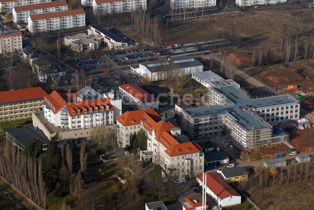 Luftbild Glauchau - Glauchau Blick auf das Gelände des Kreiskrankenhaus Rudolf Virchow