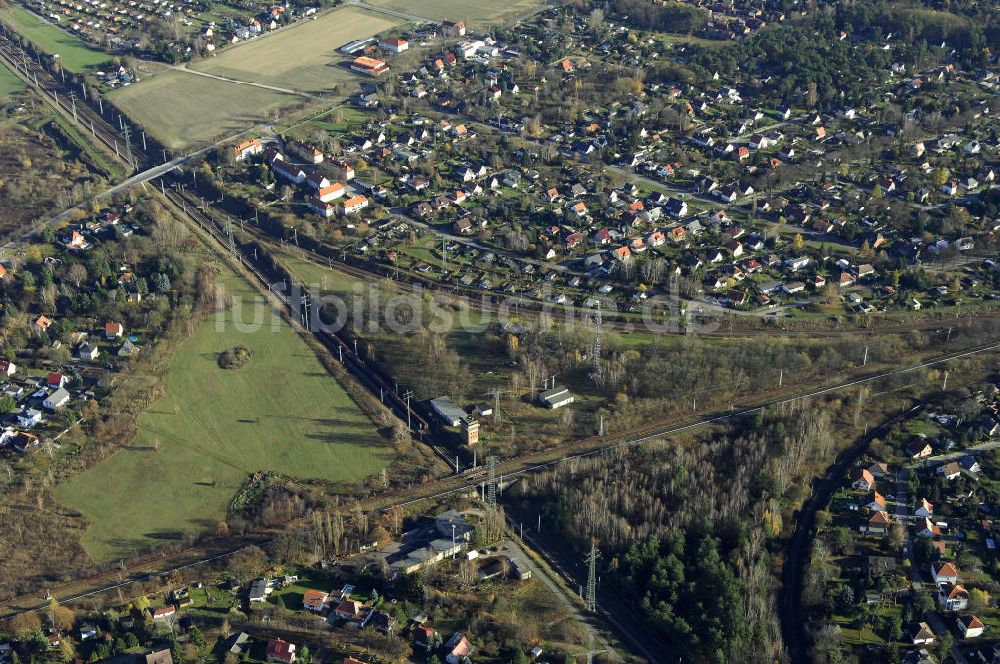 Luftaufnahme MAHHLOW - Gleisanlagen der Deutschen Bahn an Mahlower Kurve