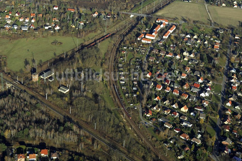 Luftbild MAHHLOW - Gleisanlagen der Deutschen Bahn an Mahlower Kurve