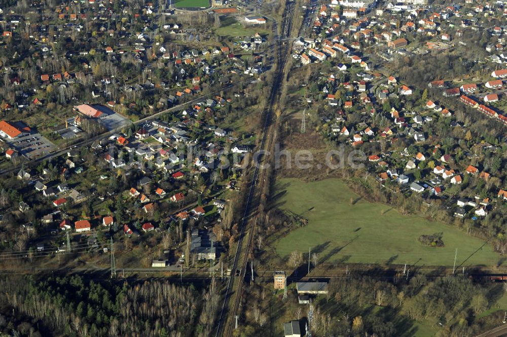 Luftaufnahme MAHHLOW - Gleisanlagen der Deutschen Bahn an Mahlower Kurve