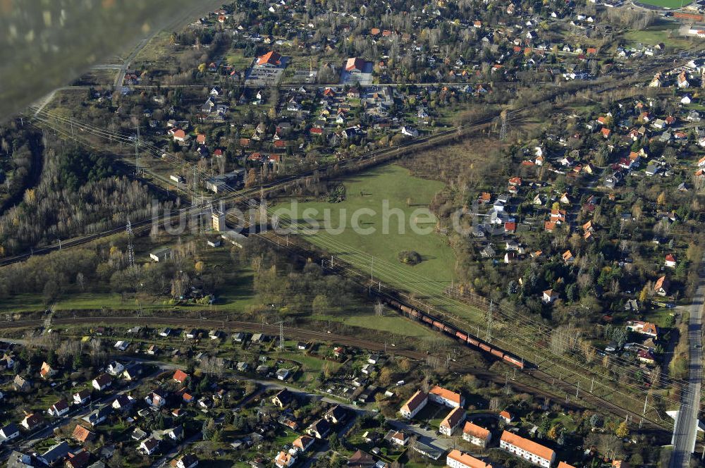 Luftaufnahme MAHHLOW - Gleisanlagen der Deutschen Bahn an Mahlower Kurve