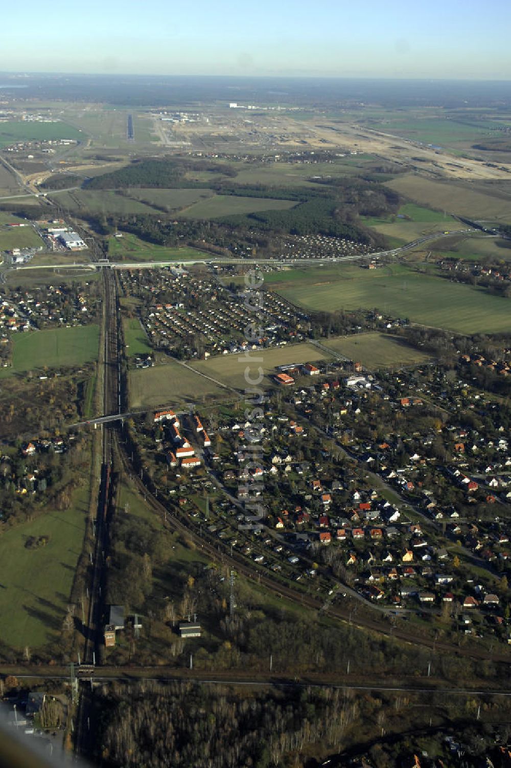 Luftbild MAHHLOW - Gleisanlagen der Deutschen Bahn an Mahlower Kurve