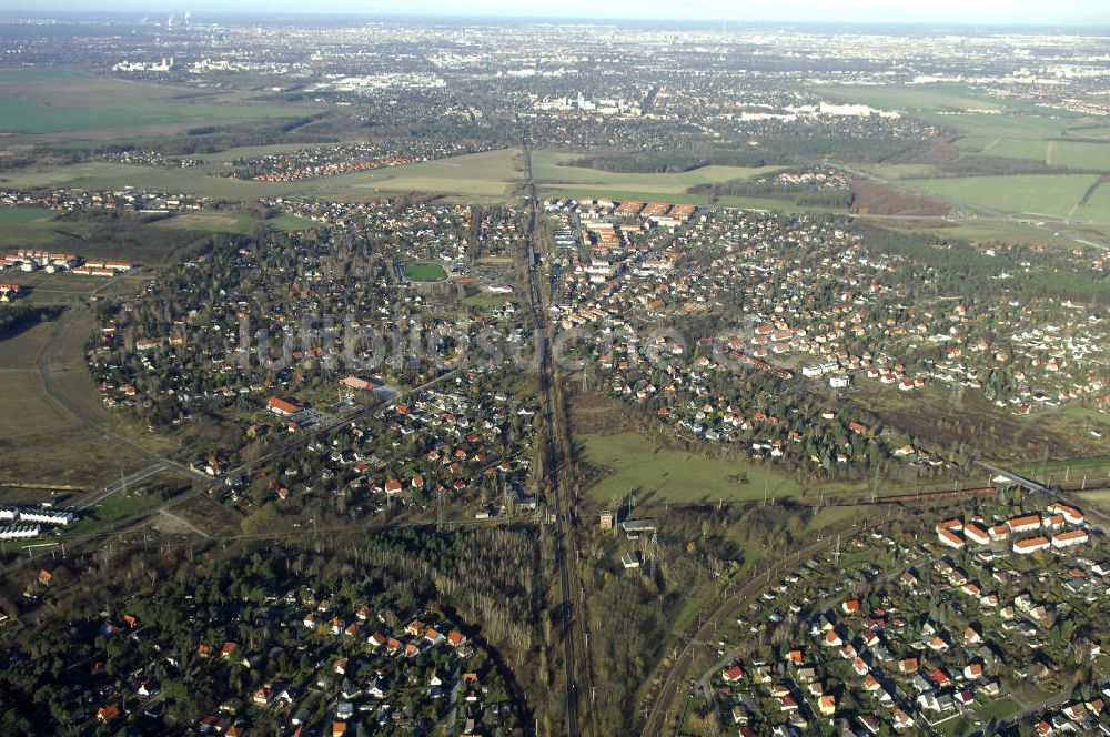 Luftbild MAHHLOW - Gleisanlagen der Deutschen Bahn an Mahlower Kurve