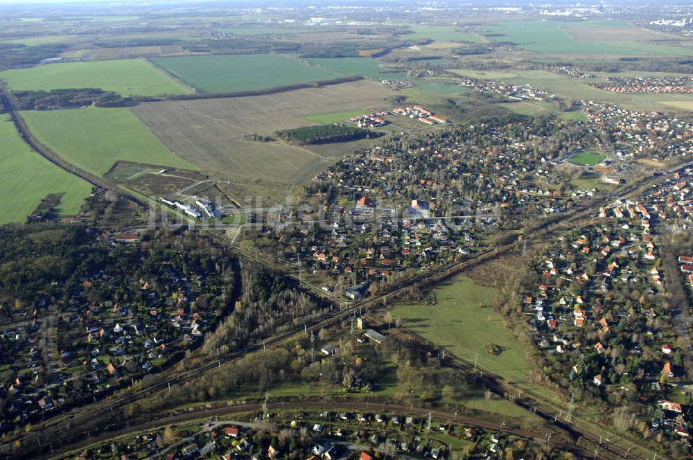 Luftbild MAHHLOW - Gleisanlagen der Deutschen Bahn an Mahlower Kurve