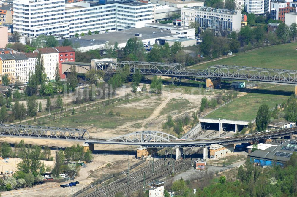 Luftbild Berlin - Gleisdreieck Berlin Kreuzberg