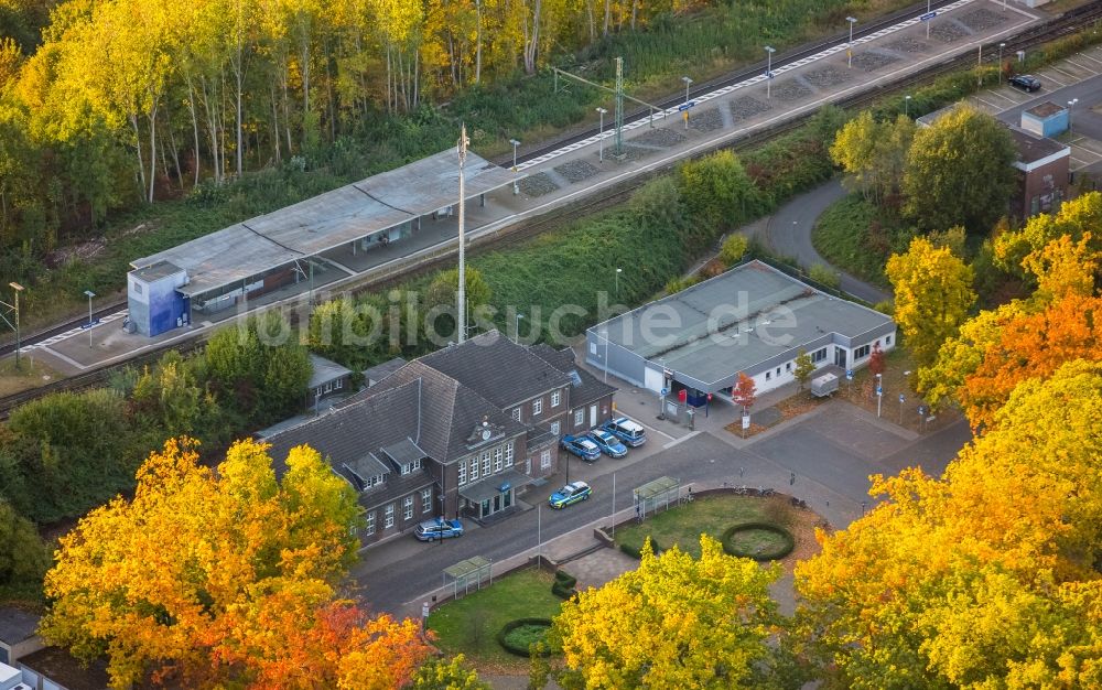 Luftbild Werne - Gleisverlauf und Bahnhofsgebäude der Deutschen Bahn in Werne im Bundesland Nordrhein-Westfalen