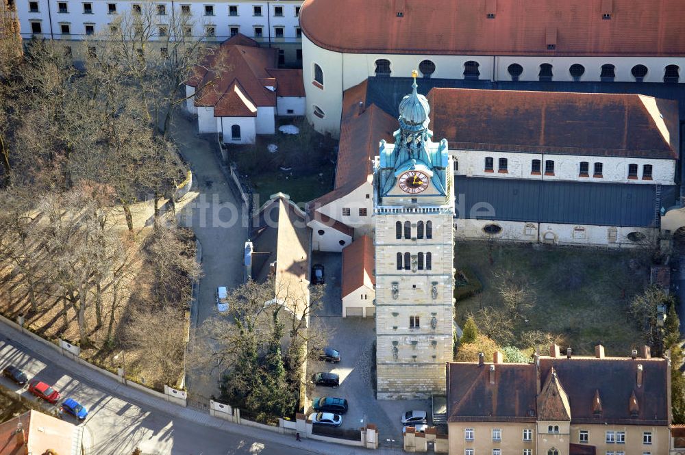 Regensburg aus der Vogelperspektive: Glockenturm des St. Emmeram in Regensburg