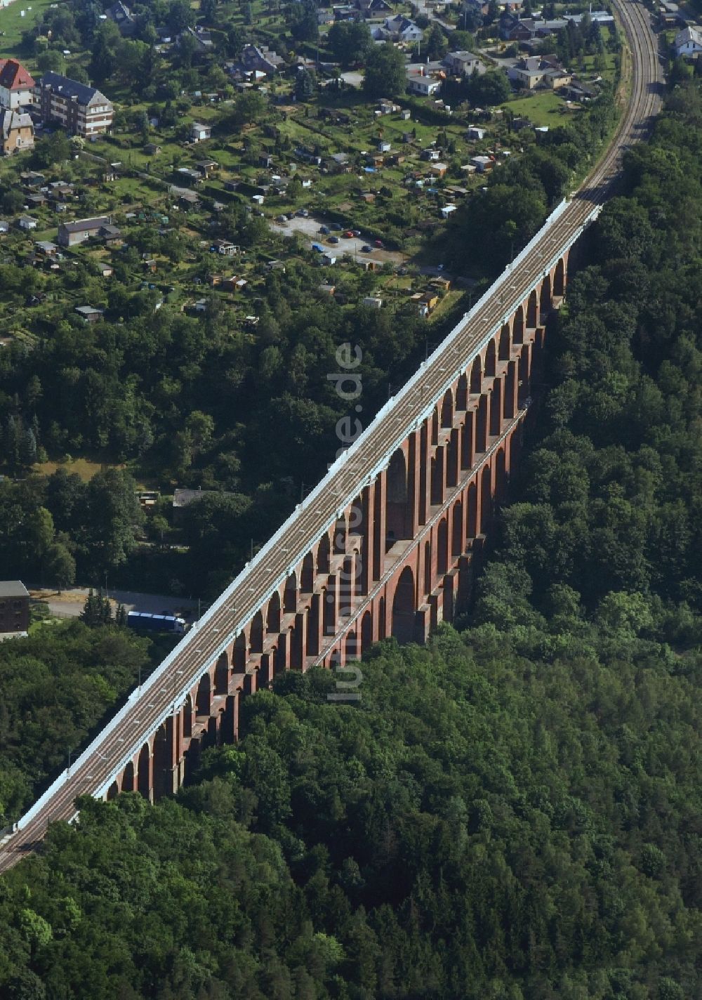 Reichenbach von oben - Göltzschtalbrücke bei Reichenbach im Vogtland im Bundesland Sachsen