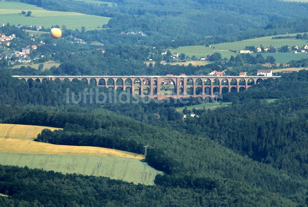 Netzschkau von oben - Göltzschtalbrücke in Netzschkau im Bundesland Sachsen