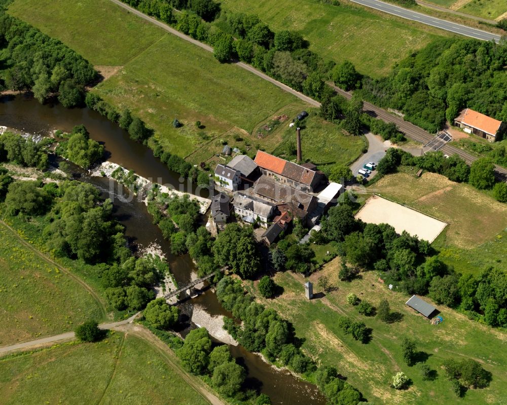 Luftbild Merxheim - Gänsemühle am Ufer der Nahe in Merxheim im Bundesland Rheinland-Pfalz