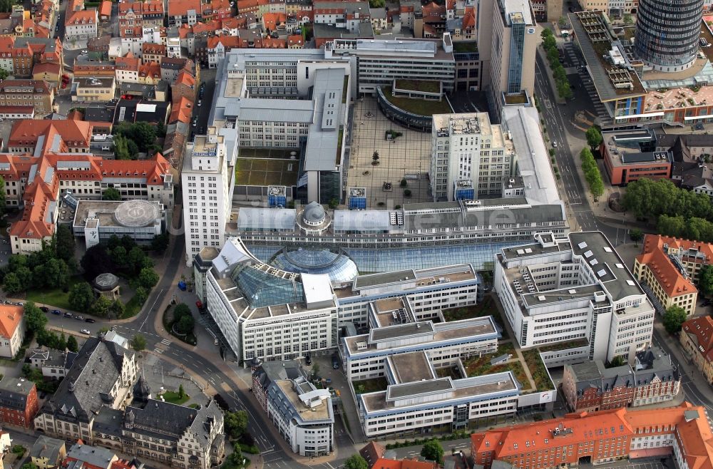 Luftaufnahme Jena - Goethe-Galerie und Campus der Friedrich Schiller Universität in Jena im Bundesland Thüringen