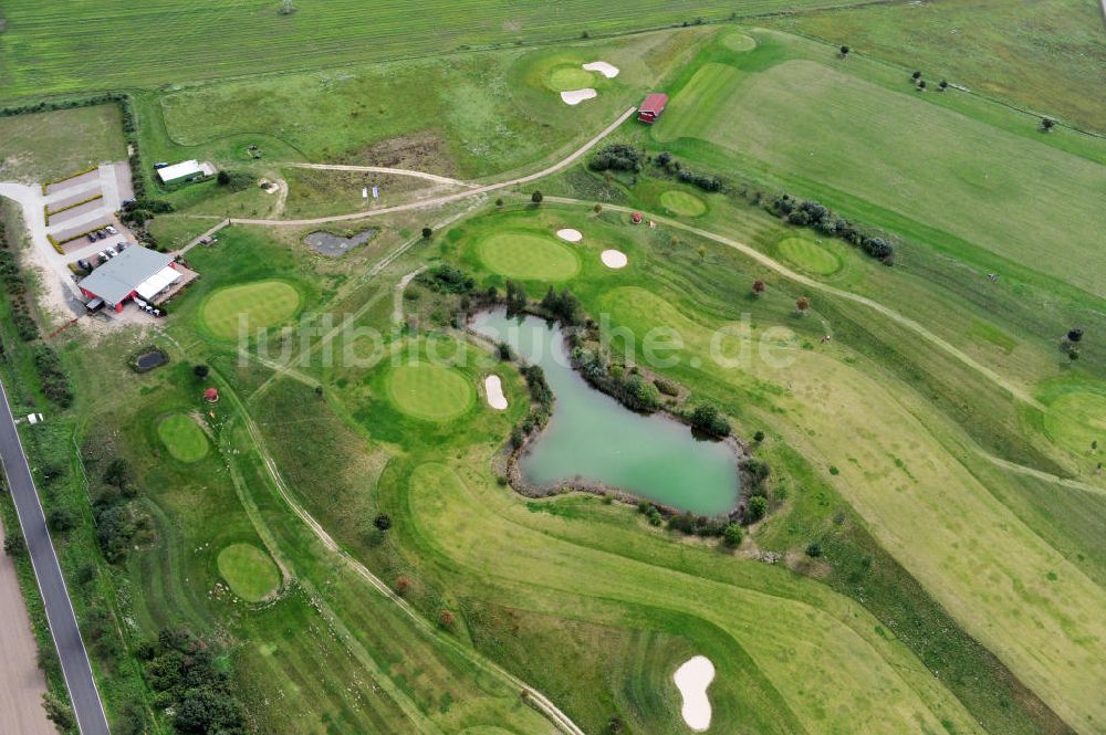 Zschepplin OT Hohenprießnitz von oben - Golfplatz Dübener Heide