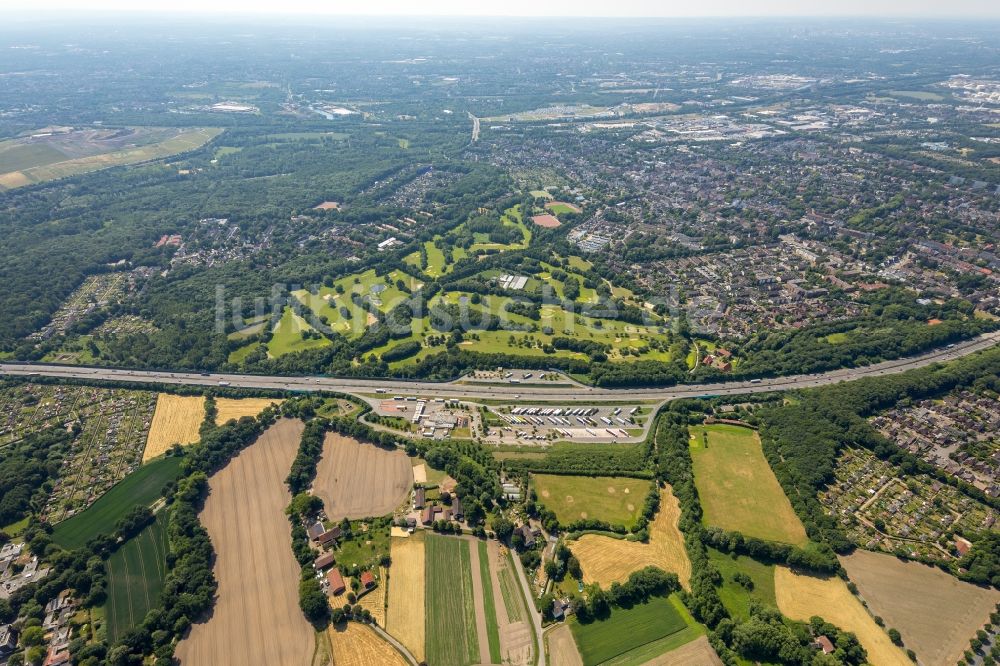 Luftbild Gelsenkirchen - Golfplatz Gelsenkirchener Golfclub Haus Leythe e. V. an der Middelicher Straße in Gelsenkirchen im Bundesland Nordrhein-Westfalen, Deutschland