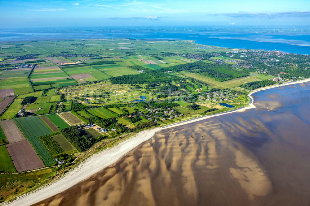 Nieblum von oben - Golfplatz Golf Club Föhr e.V. in Nieblum auf der Insel Föhr im Bundesland Schleswig-Holstein, Deutschland