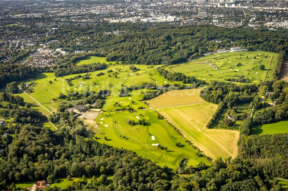 Düsseldorf aus der Vogelperspektive: Golfplatz Golfanlage Düsseldorf-Grafenberg in Düsseldorf-Grafenberg im Bundesland Nordrhein-Westfalen, Deutschland