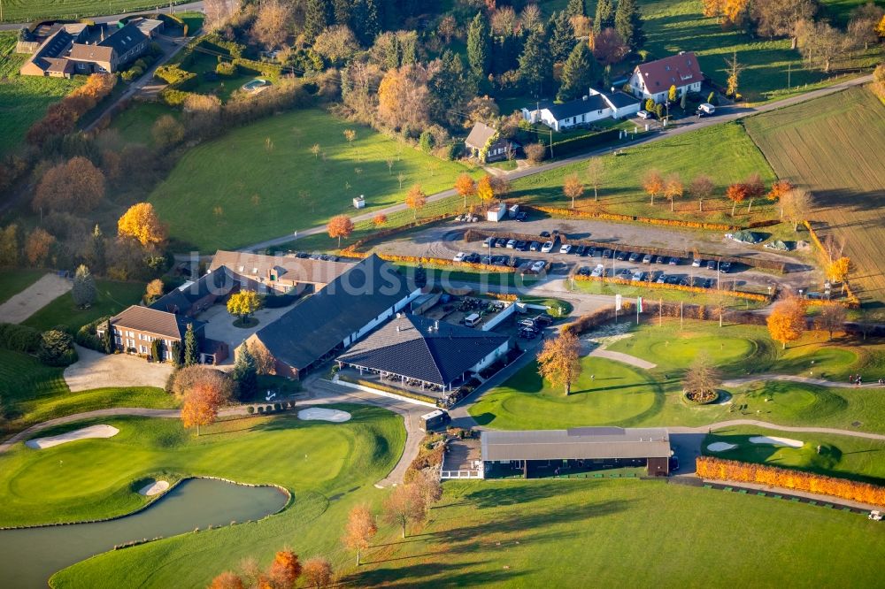 Kamp-Lintfort von oben - Golfplatz Golfclub Am Kloster-Kamp e.V. an der Kirchstraße im Ortsteil Niersenbruch in Kamp-Lintfort im Bundesland Nordrhein-Westfalen, Deutschland