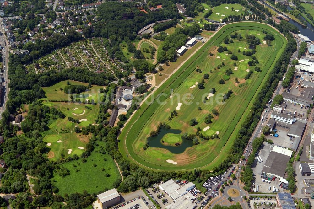 Mülheim an der Ruhr von oben - Golfplatz Golfclub Mülheim an der Ruhr Raffelberg in Mülheim an der Ruhr im Bundesland Nordrhein-Westfalen, Deutschland