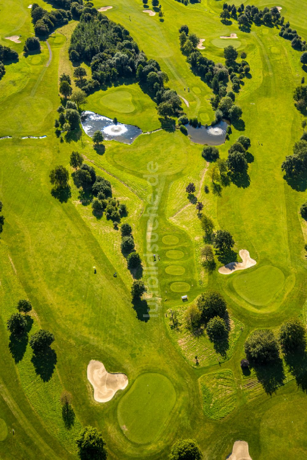 Velbert aus der Vogelperspektive: Golfplatz Golfclub Velbert Gut Kuhlendahl e.V. in Velbert im Bundesland Nordrhein-Westfalen, Deutschland