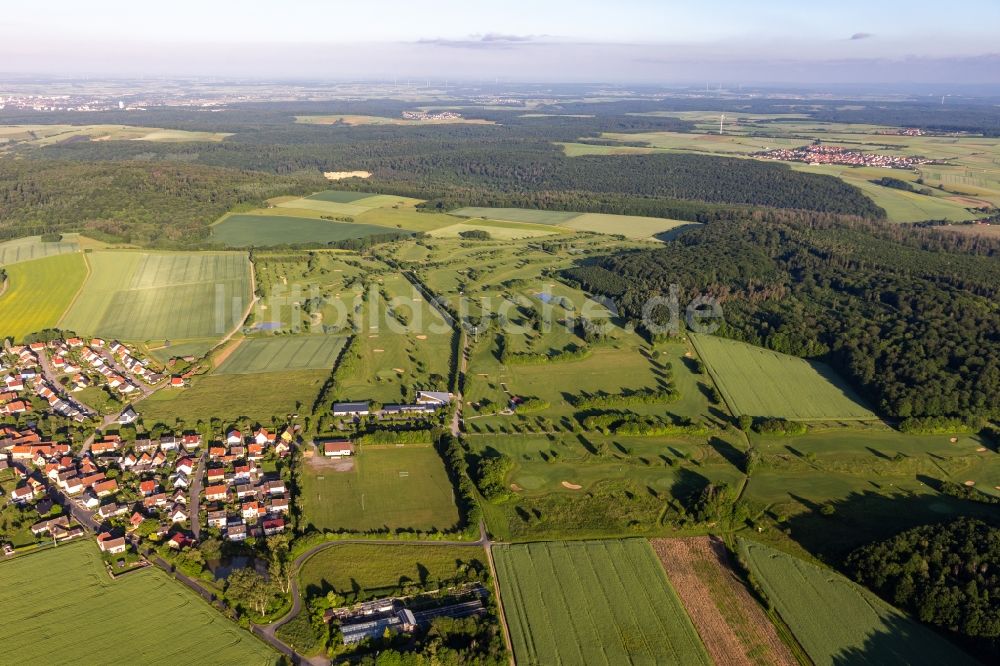 Schonungen von oben - Golfplatz des Golfclubs Schweinfurt e.V. im Ortsteil Löffelsterz in Schonungen im Bundesland Bayern, Deutschland