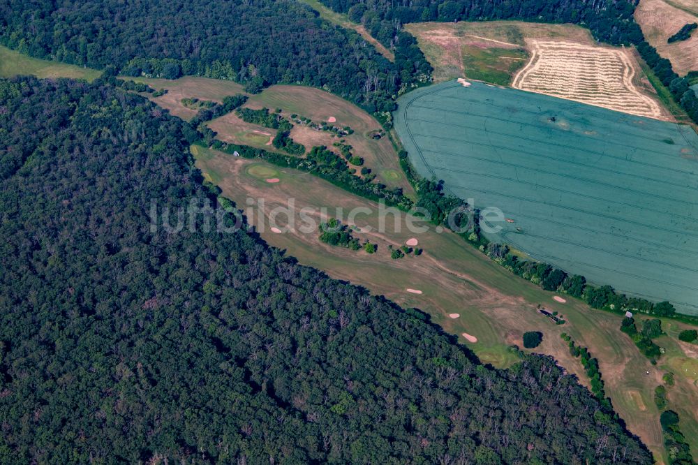 Meisdorf von oben - Golfplatz des Landesgolfverbandes Sachsen-Anhalt e. V. in Meisdorf im Bundesland Sachsen-Anhalt, Deutschland