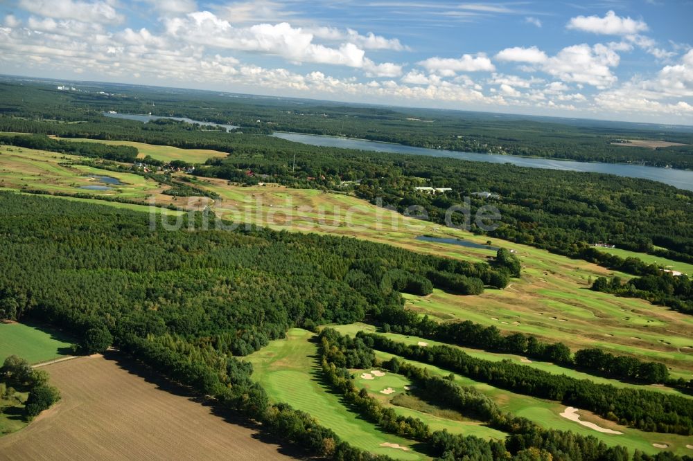 Bad Saarow von oben - Golfplatz im Ortstteil Silberberg in Bad Saarow im Bundesland Brandenburg