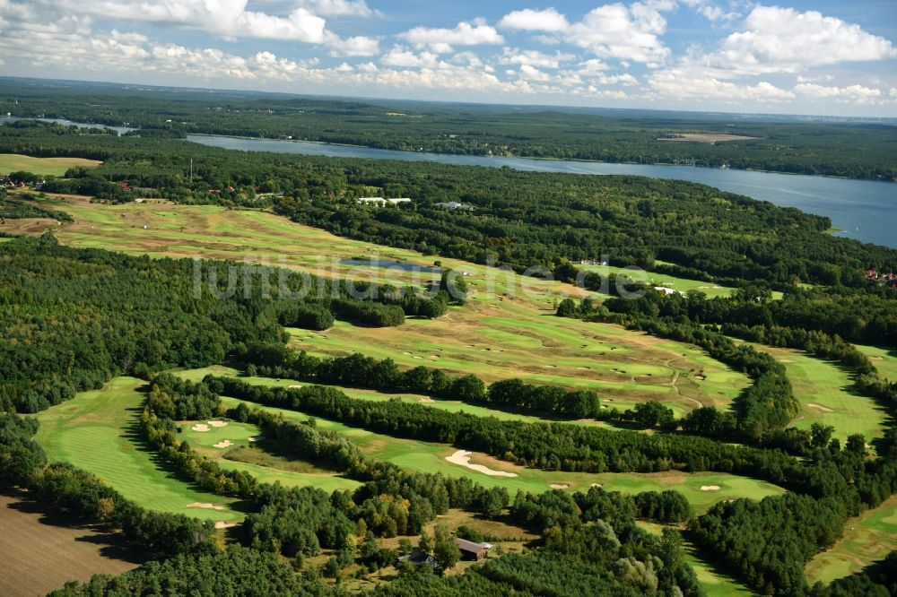 Bad Saarow aus der Vogelperspektive: Golfplatz im Ortstteil Silberberg in Bad Saarow im Bundesland Brandenburg