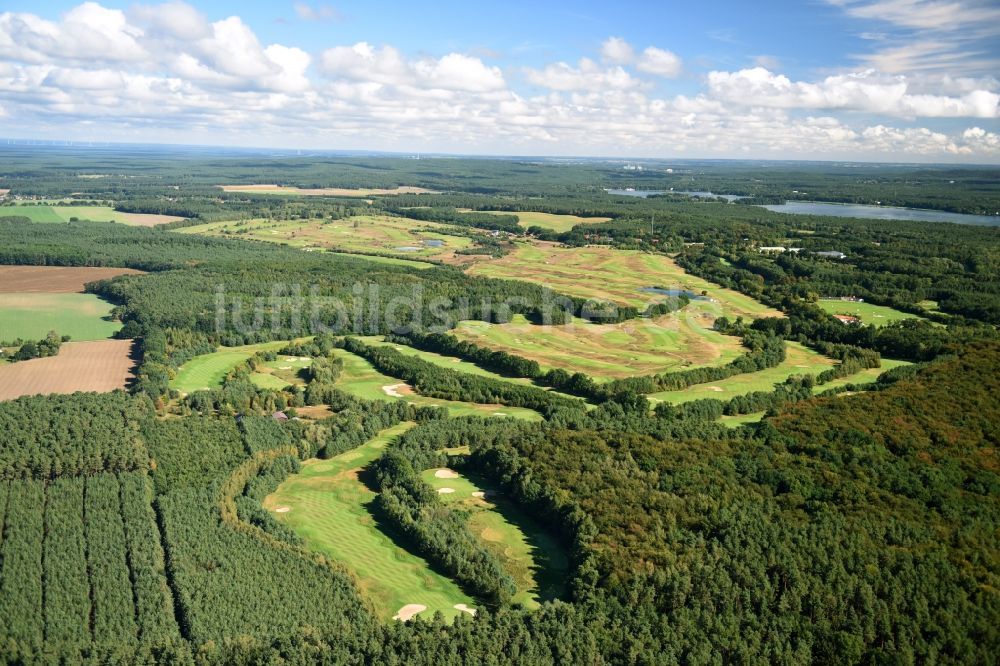 Bad Saarow von oben - Golfplatz im Ortstteil Silberberg in Bad Saarow im Bundesland Brandenburg