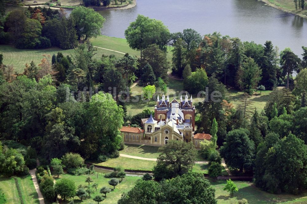 Wörlitz von oben Gotisches Haus in Schochs Garten im