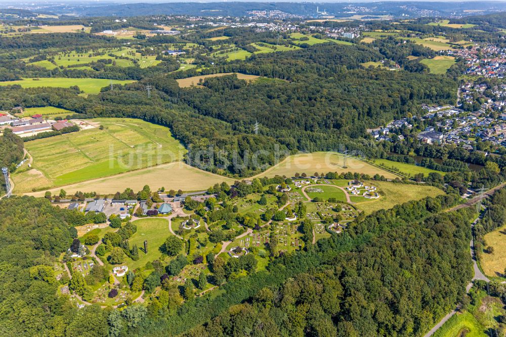 Luftbild Gevelsberg - Grabreihen auf dem Gelände des Zentraler kommunalen Friedhofes in Gevelsberg im Bundesland Nordrhein-Westfalen