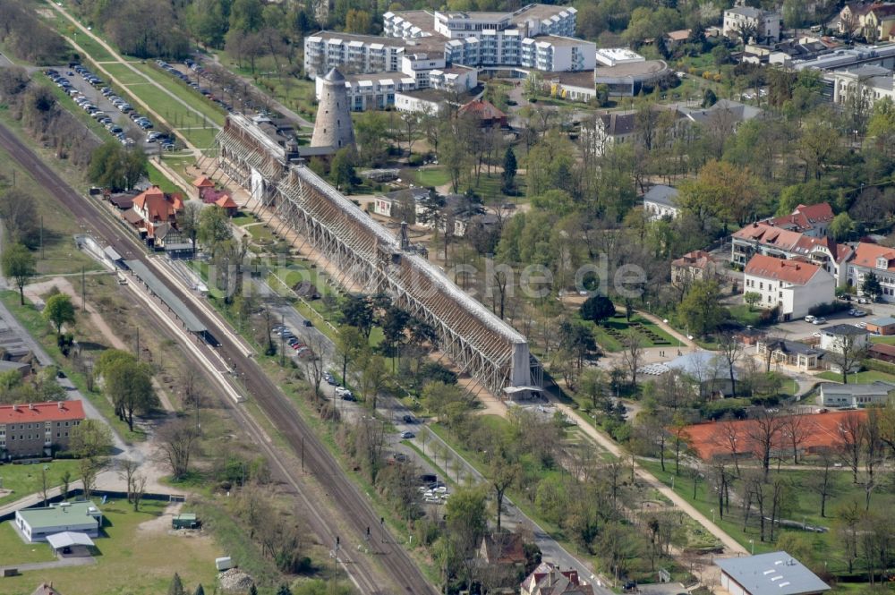 Schönebeck (Elbe) aus der Vogelperspektive: Gradierwerk und Soleturm in Schönebeck (Elbe) im Bundesland Sachsen-Anhalt