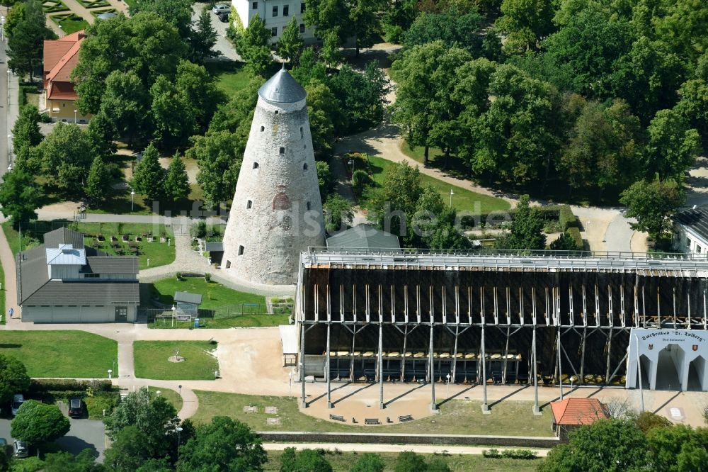 Luftbild Schönebeck (Elbe) - Gradierwerk und Soleturm in Schönebeck (Elbe) im Bundesland Sachsen-Anhalt