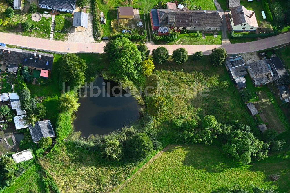 Luftbild Groß Daberkow - Grasflächen- Strukturen einer Feld- Landschaft in Groß Daberkow im Bundesland Mecklenburg-Vorpommern, Deutschland