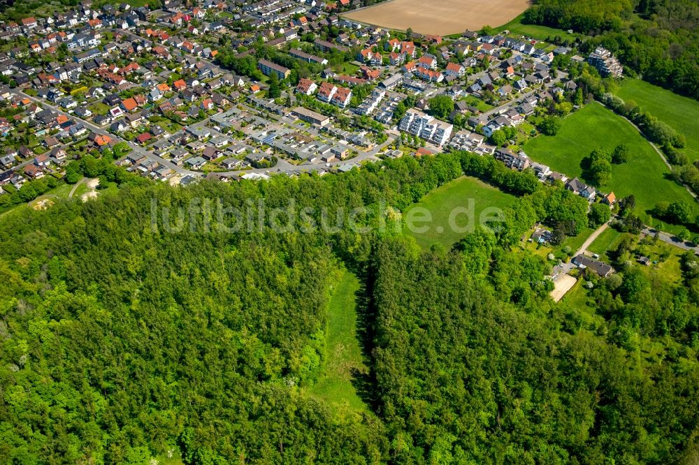 Luftaufnahme Hamm - Grasflächen- Strukturen einer Feld- Landschaft in Hamm im Bundesland Nordrhein-Westfalen