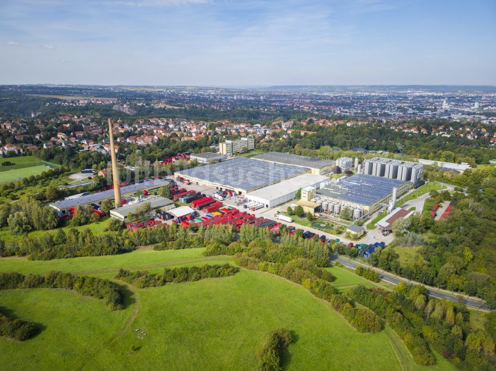 Luftbild Dresden - Grasflächen- Strukturen einer Feld- Landschaft Kaitzer Höhe in Dresden im Bundesland Sachsen, Deutschland