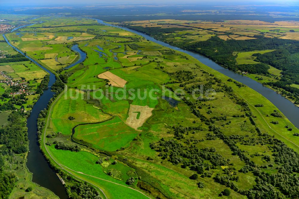 Zützen von oben - Grasflächen- Strukturen einer Feld- Landschaft in Zützen im Bundesland Brandenburg, Deutschland