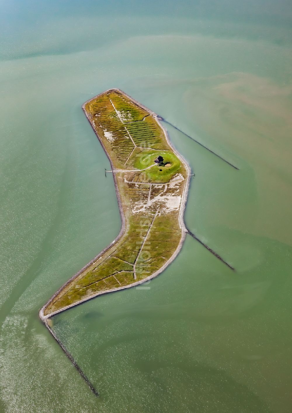 Luftbild Gröde - Grasflächen- Strukturen einer Hallig- Landschaft in Habel im Bundesland Schleswig-Holstein, Deutschland