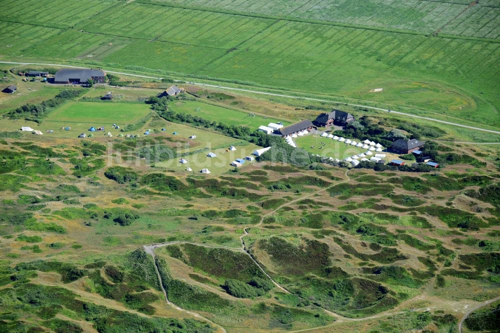 Luftbild Langeoog - Grasflächen- Strukturen einer Hallig- Landschaft in Langeoog im Bundesland Niedersachsen