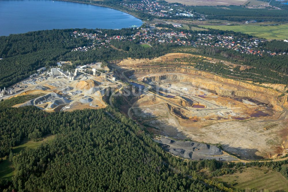 Luftaufnahme Senftenberg - Grauwacke Tagebau Werk Großkoschen in Senftenberg im Bundesland Brandenburg, Deutschland