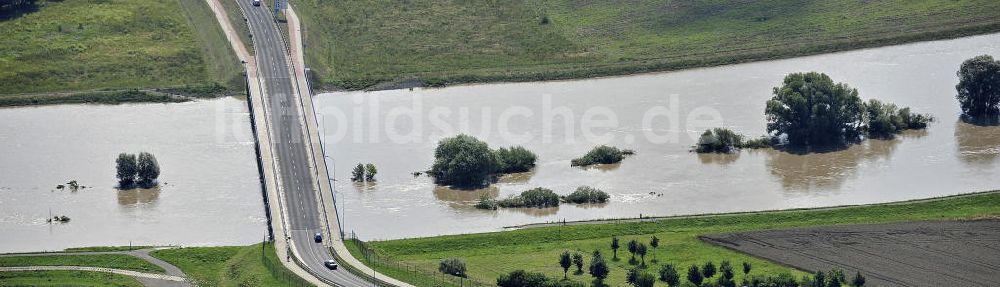 Forst von oben - Grenzübergang Forst bei Neiße-Hochwasser