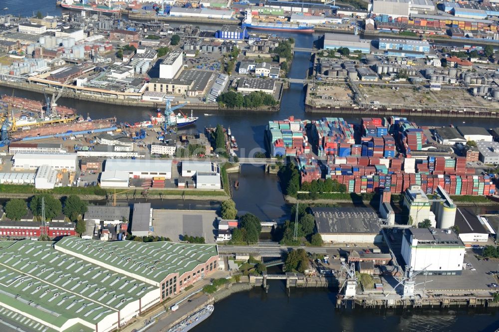 Luftaufnahme Hamburg - Grevenhof-Schleusenbrücke in Hamburg-Mitte / Steinwerder