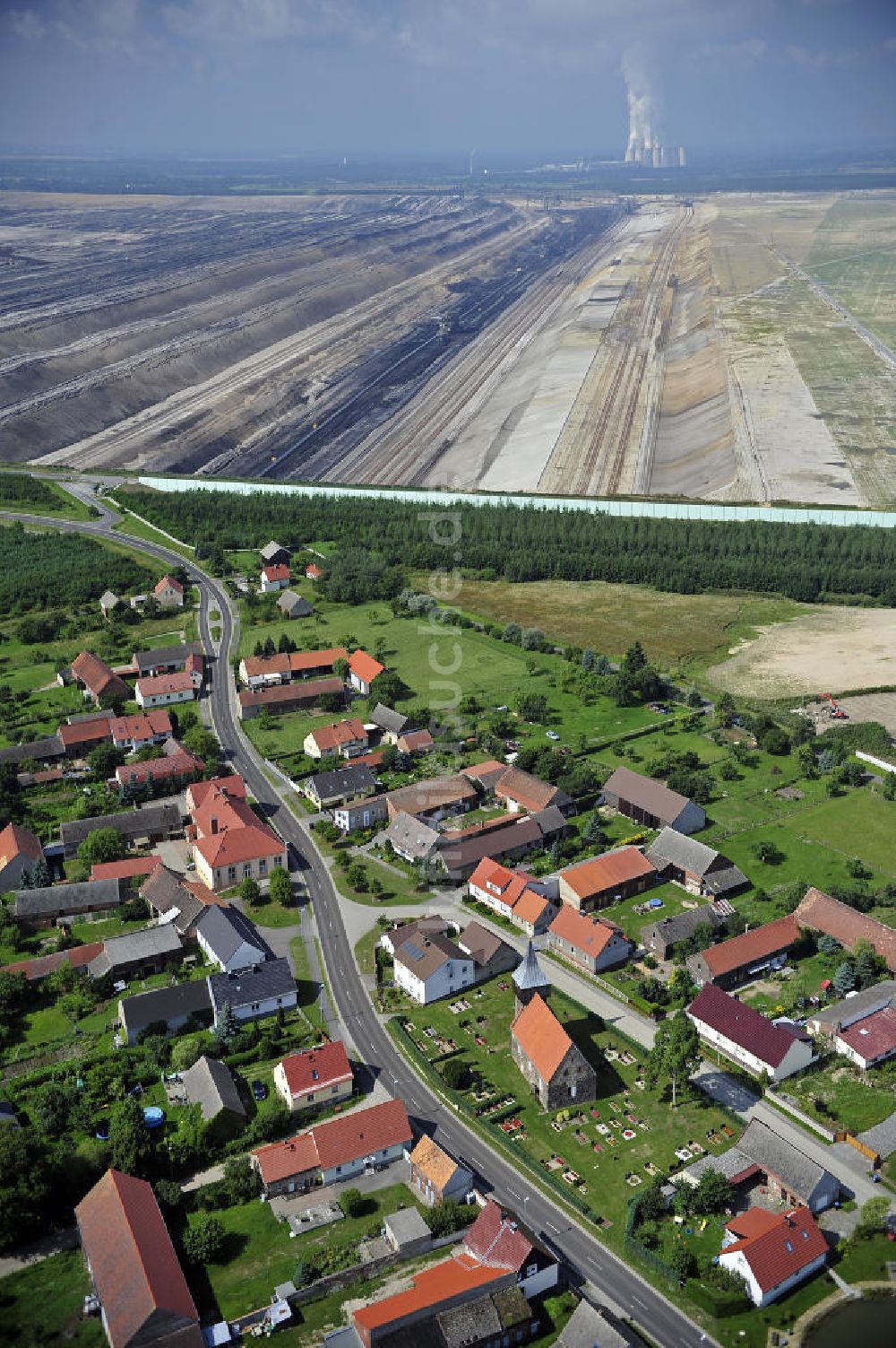 Grießen aus der Vogelperspektive: Grießen am Tagebau Jänschwalde