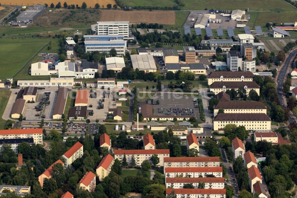 Luftaufnahme Mühlhausen - Görmar - Kaserne der Bundeswehr und Umgebung in Mühlhausen in Thüringen