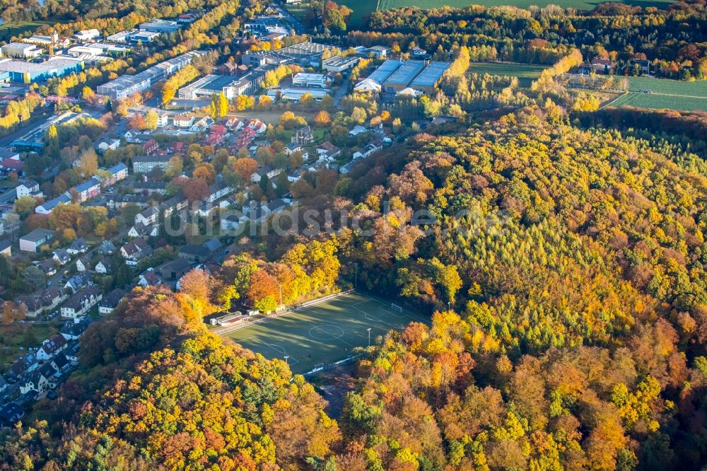 Luftbild Wetter (Ruhr) - Grün- farbiger Tennisplatz- Sportanlage des TUS Wengern in Wetter (Ruhr) im Bundesland Nordrhein-Westfalen