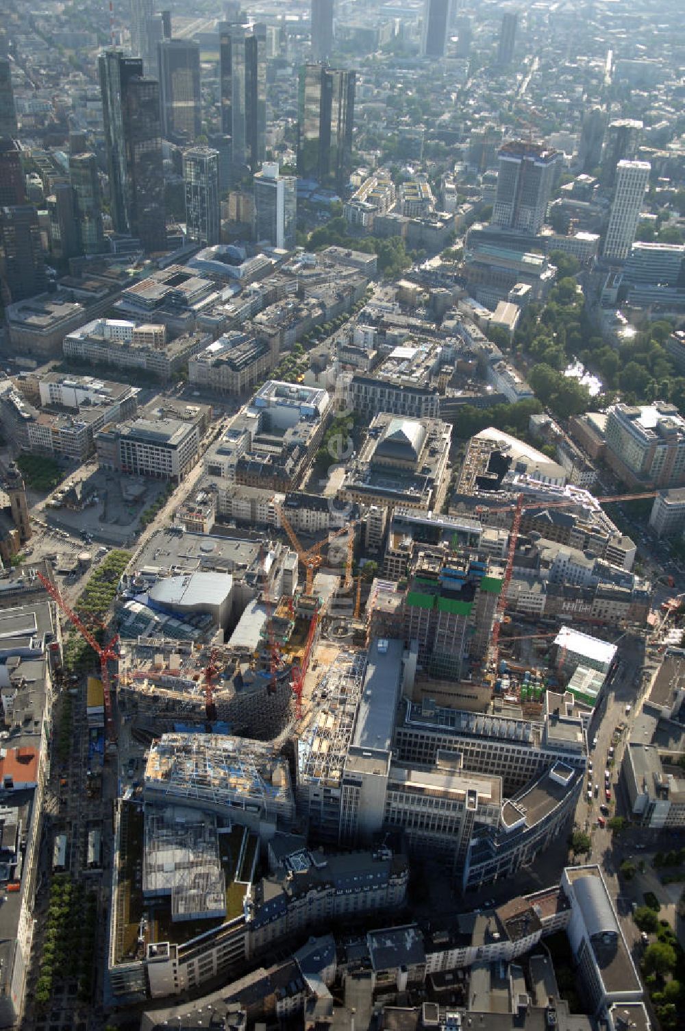 Frankfurt am Main aus der Vogelperspektive: Großbaustelle vom Bauprojekt PalaisQuartier Frankfurt am Main