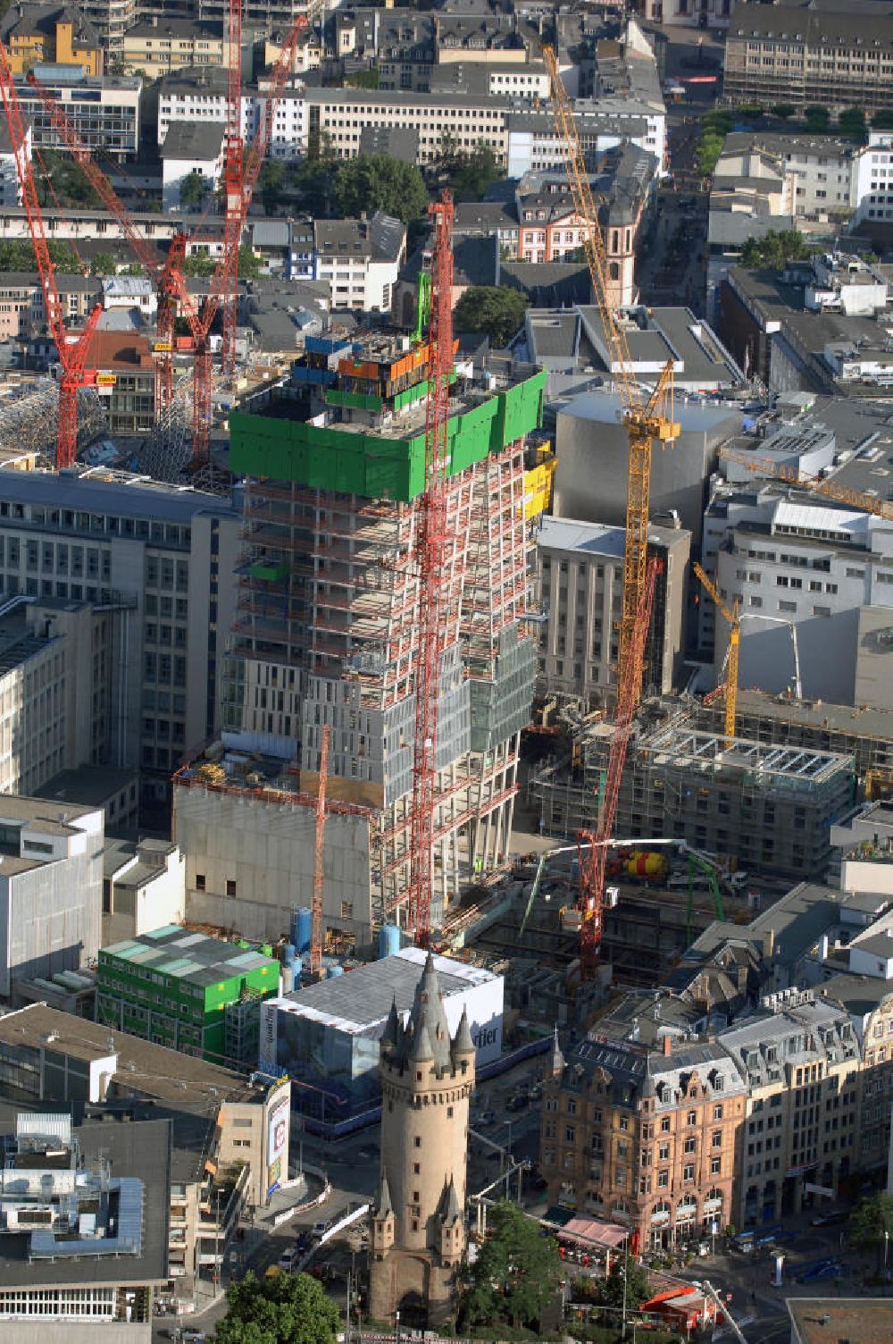 Luftbild Frankfurt am Main - Großbaustelle vom Bauprojekt PalaisQuartier Frankfurt am Main