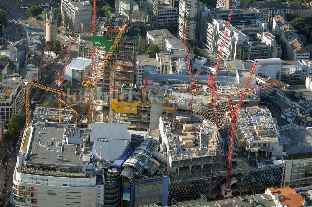 Frankfurt am Main von oben - Großbaustelle vom Bauprojekt PalaisQuartier Frankfurt am Main