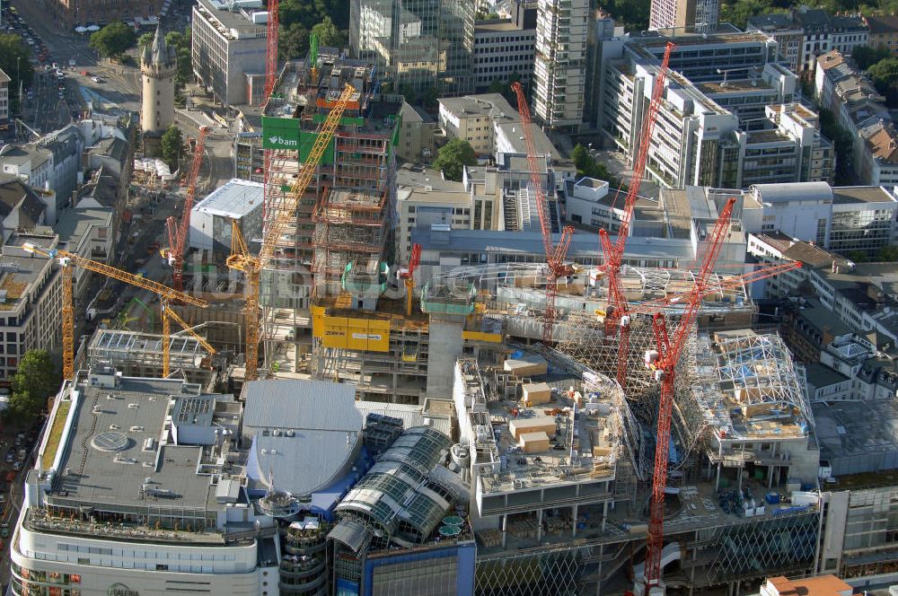 Frankfurt am Main aus der Vogelperspektive: Großbaustelle vom Bauprojekt PalaisQuartier Frankfurt am Main