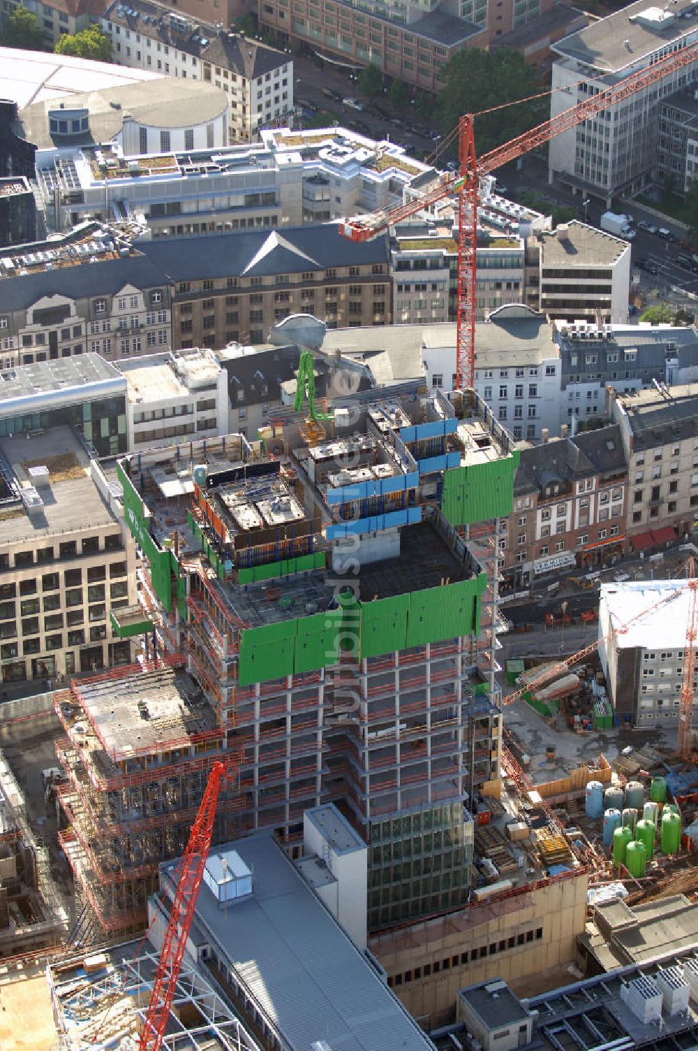 Luftbild Frankfurt am Main - Großbaustelle vom Bauprojekt PalaisQuartier Frankfurt am Main